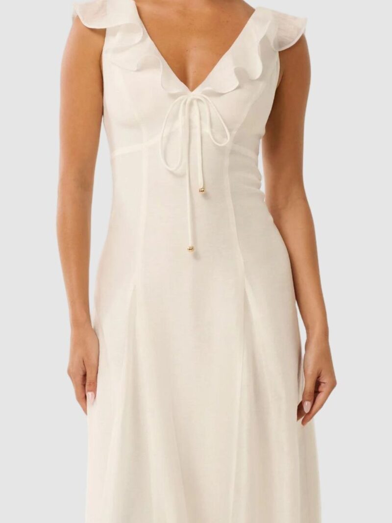 Ruffles Detail A-Line Midi Dress - Image 2