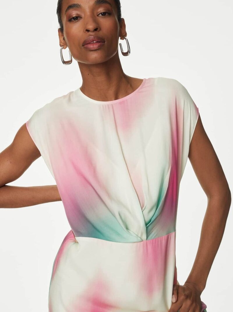 Tie and Dye Sheath Midi Dress - Image 3