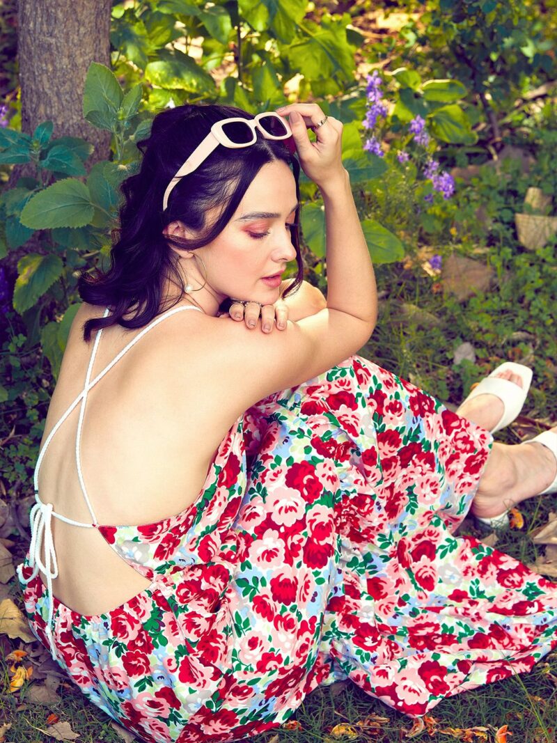 Floral Printed Tiered Maxi Fit & Flare Dress - Image 3