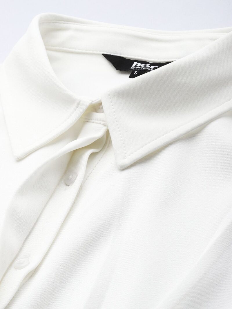 Long Sleeve Pleated Shirt Dress - Image 3