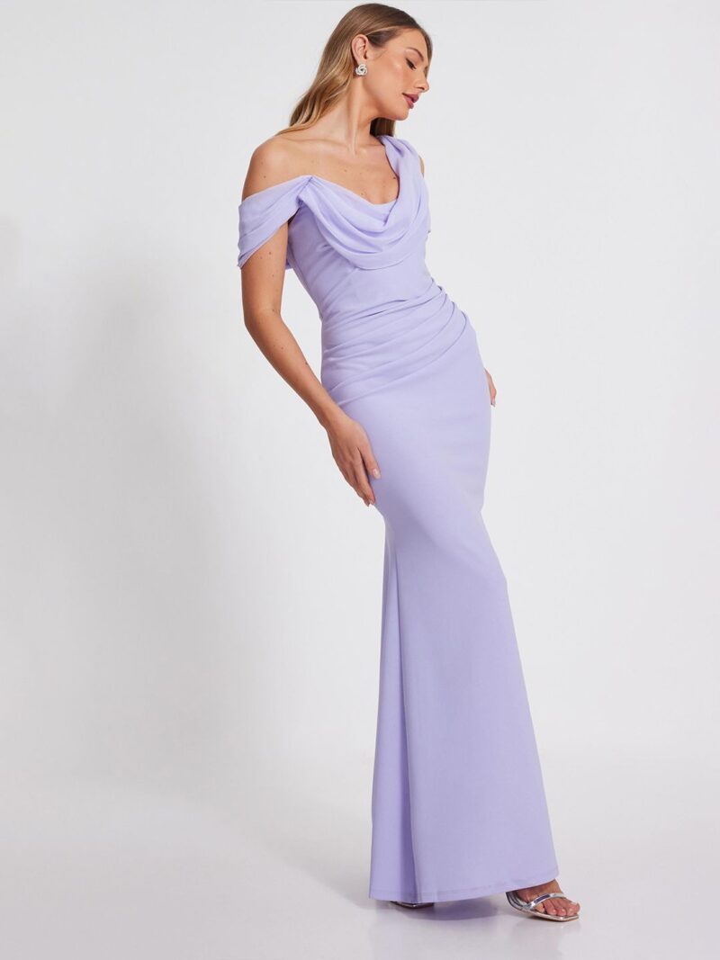 Women Cowl Neck Bodycon Maxi Dress - Image 2