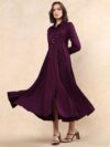 Women Pleated Fit & Flare Maxi Dress
