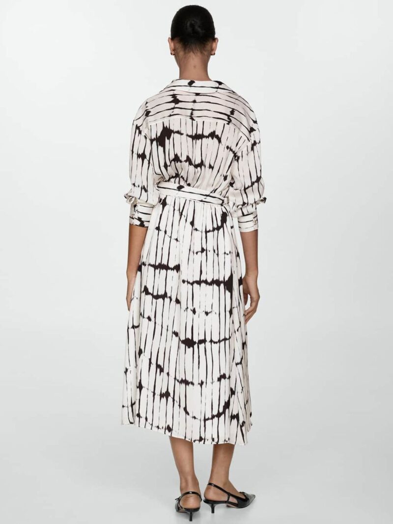 Printed Belted Shirt Midi Dress - Image 2