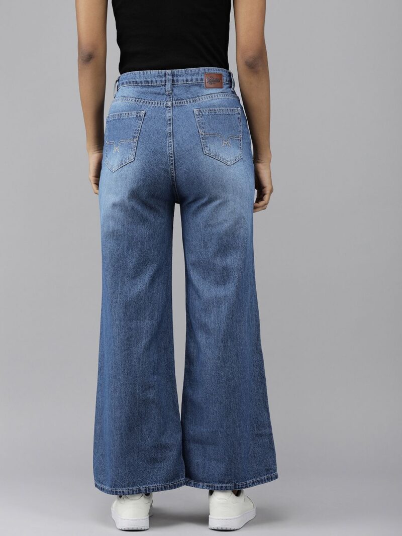 Roadster Women Blue Wide Leg Heavy Fade Stretchable Casual Jeans - Image 2