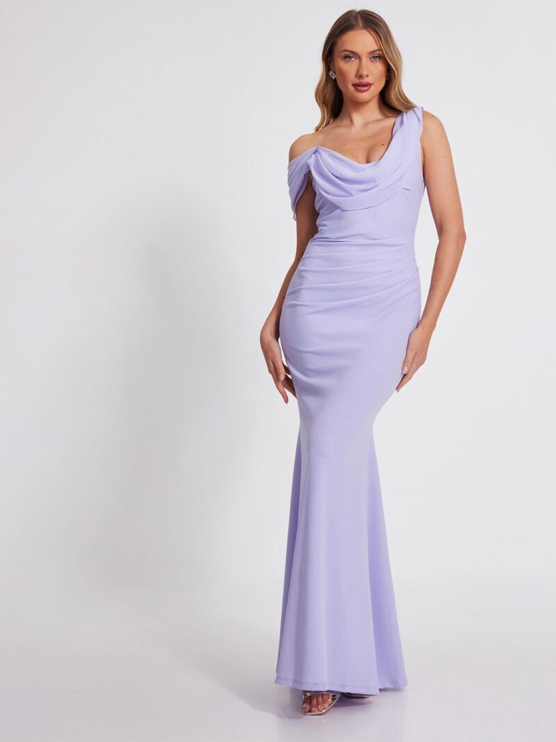 Women Cowl Neck Bodycon Maxi Dress