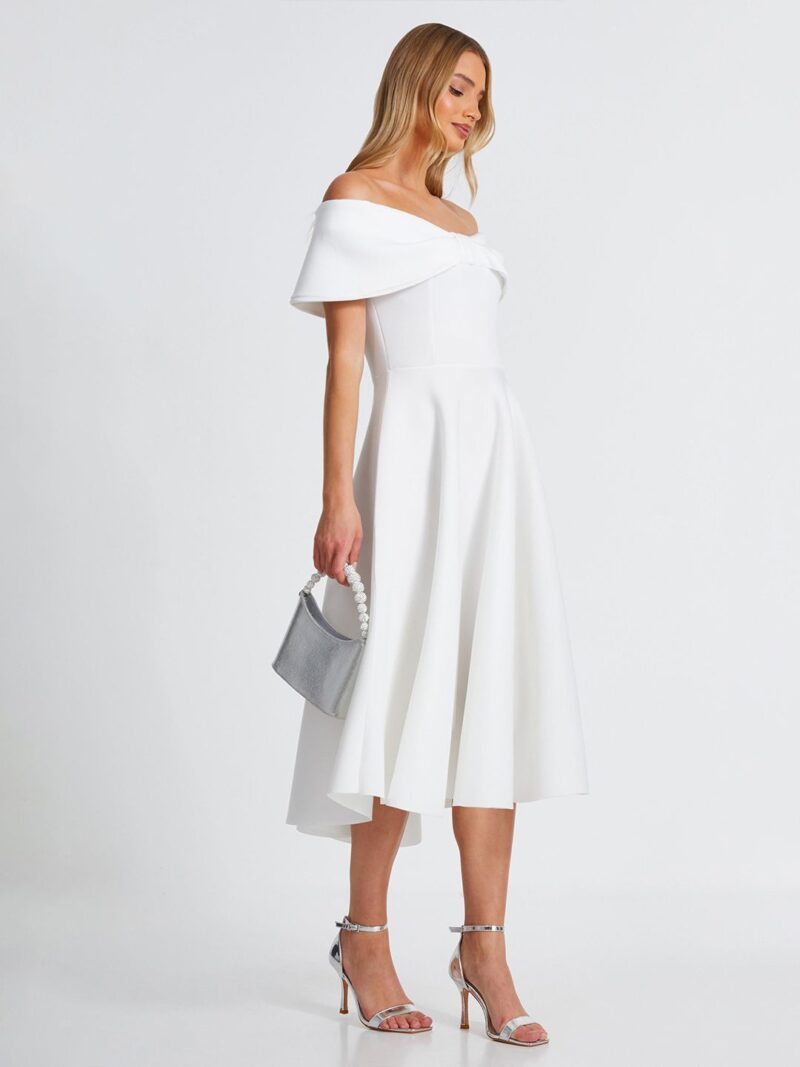 QUIZ Women Off-Shoulder Fit & Flare Midi Dress - Image 3