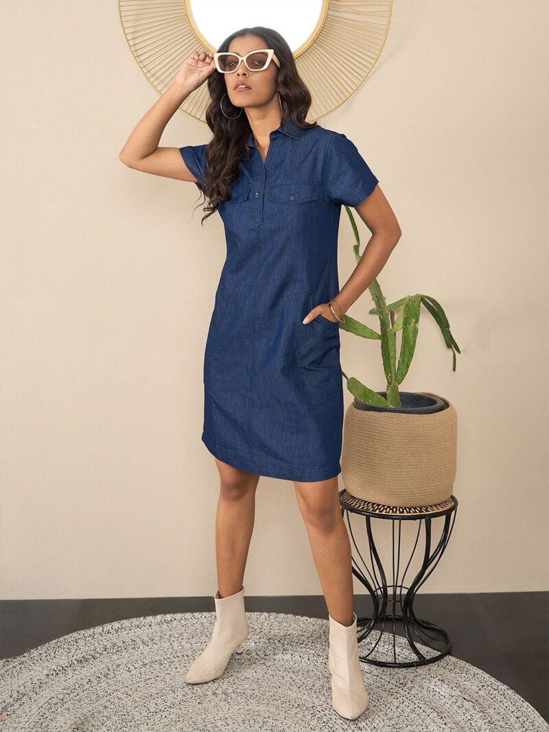 Denim Shirt Dress - Image 3