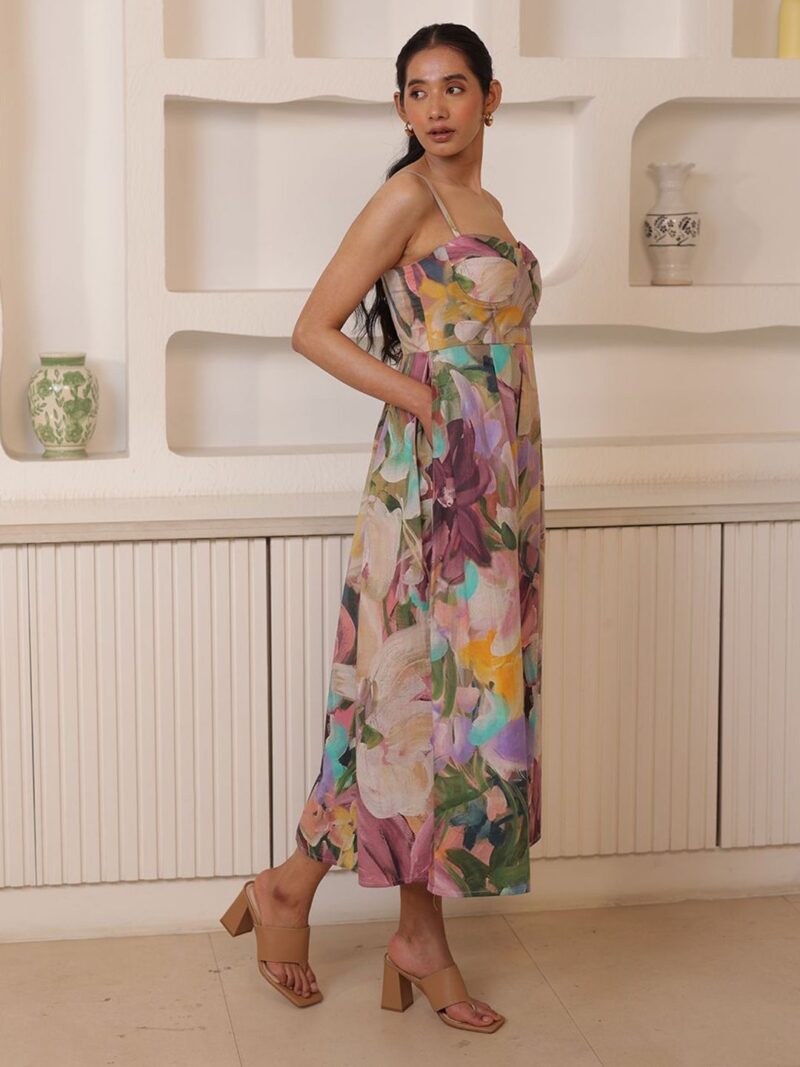 THR3Letter Floral Print Maxi Dress - Image 3