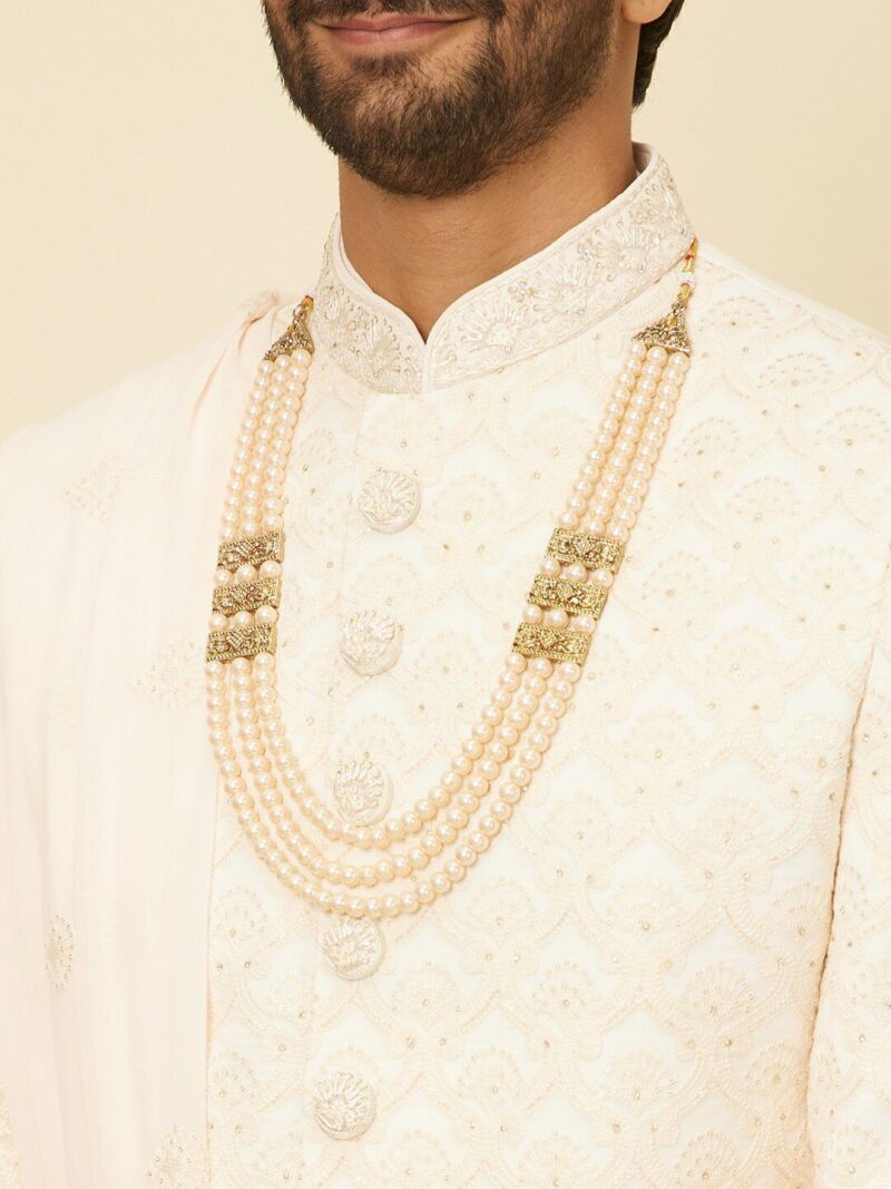 Ethnic Motifs Embroidered Georgette Sherwani Set - Image 2