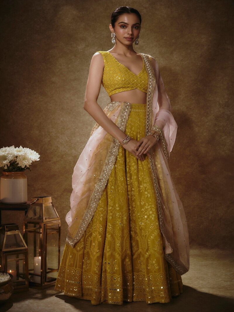 Renee Label Antara Embroidered Sequinned Ready to Wear Lehenga With Blouse & Dupatta
