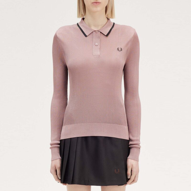 Women Polo Collar Knitted T-shirt
