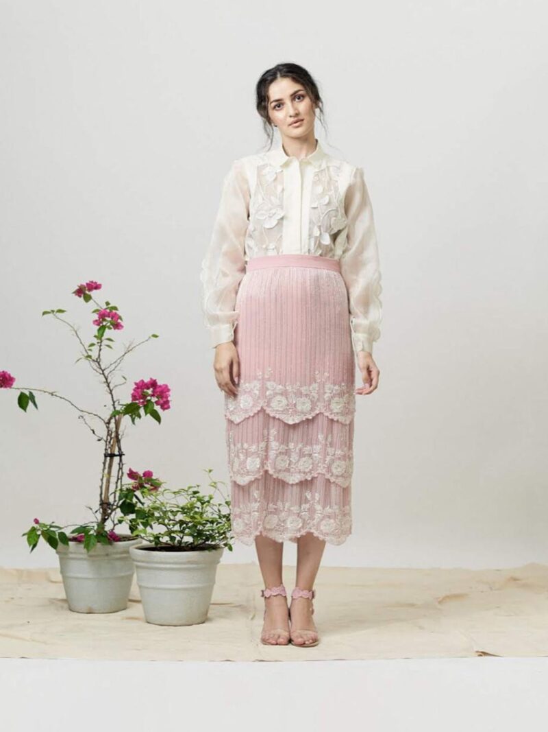 Women Original Floral Semi Sheer Formal Shirt - Image 2