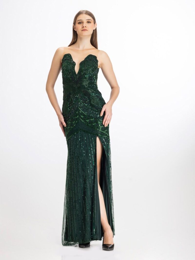 Embellished Off Shoulder Net Maxi Dress