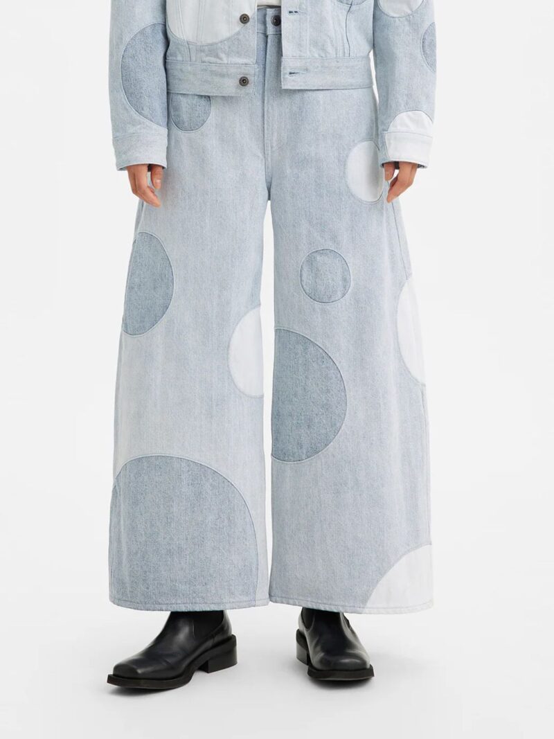Women Barrel Wide Leg High-Rise Pure Cotton Colourblocked Jeans