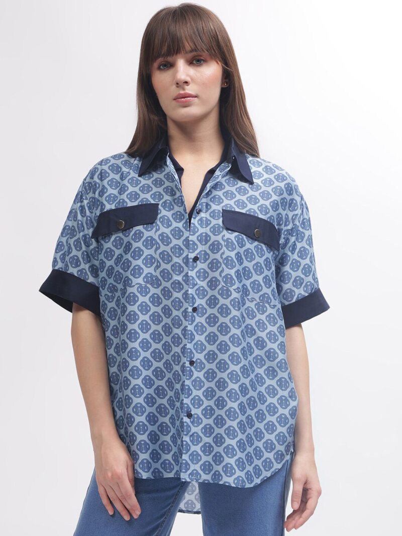 Women Ethnic Motifs Opaque Printed Relaxed Fit Casual Shirt