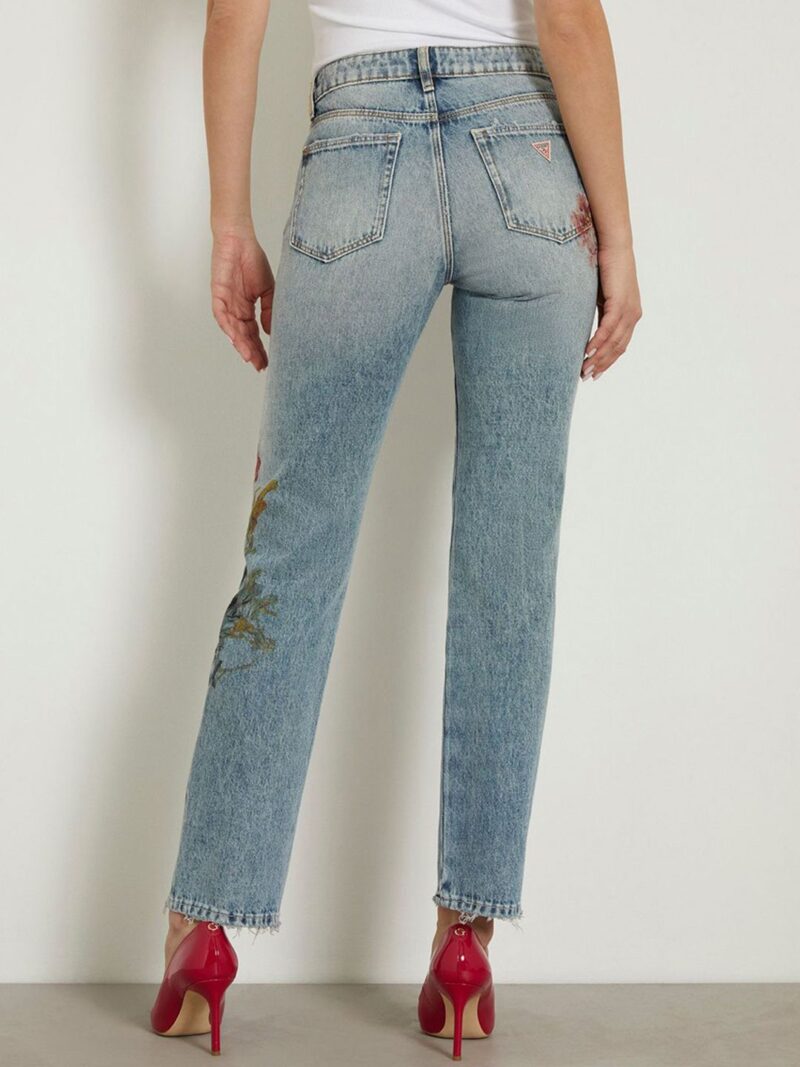Women High-Rise Heavy Fade Clean Look Cotton Floral Printed Jeans - Image 2