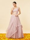 MOHEY Embroidered Semi-Stitched Lehenga & Unstitched Blouse With Dupatta
