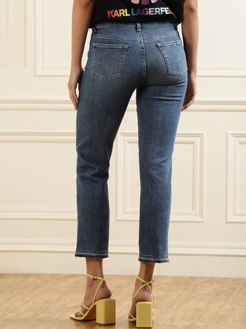 Women Blue Slim Fit High-Rise Light Fade Stretchable Jeans - Image 3