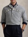 Yankees Men Self Design Typography Applique Classic Fit Cotton Shirt