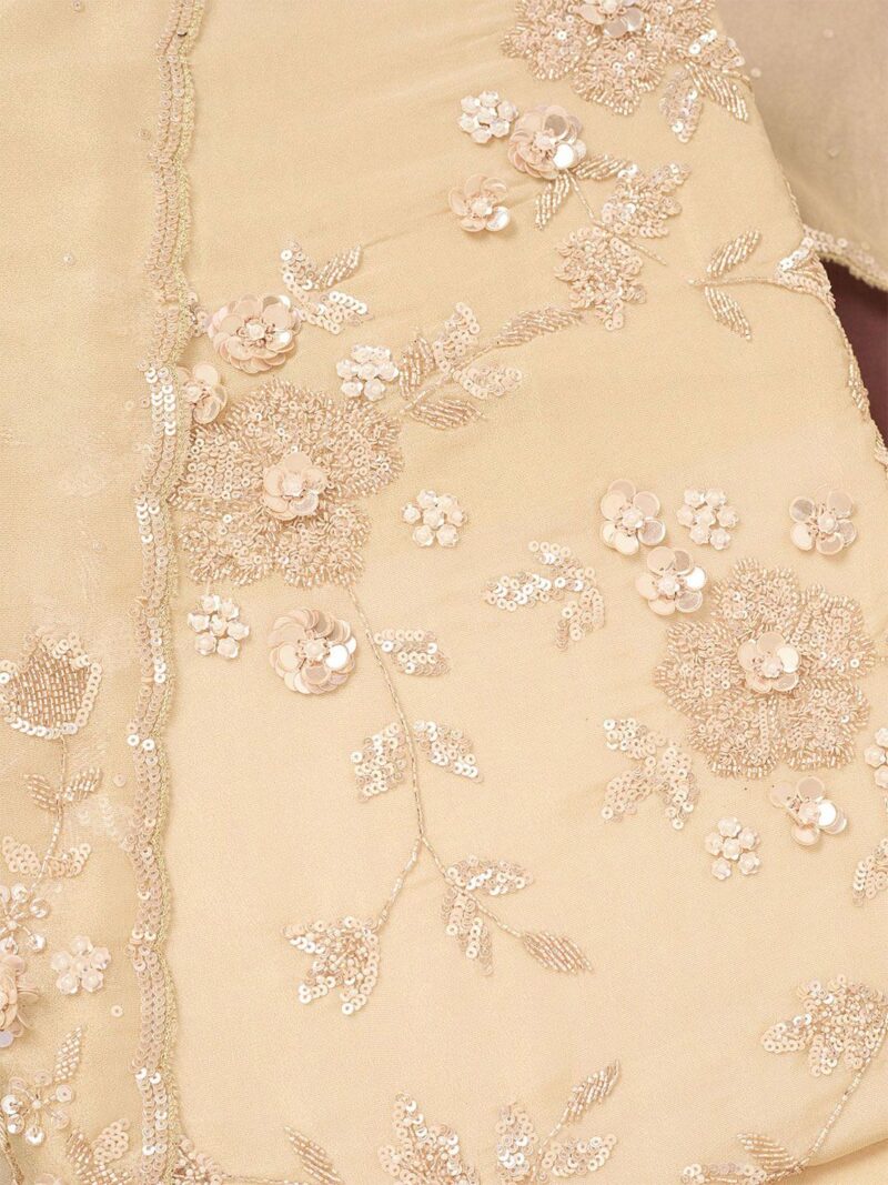 Organza Unstitched Dress Material - Image 3