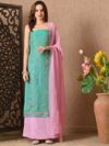 Embroidered Organza Unstitched Dress Material