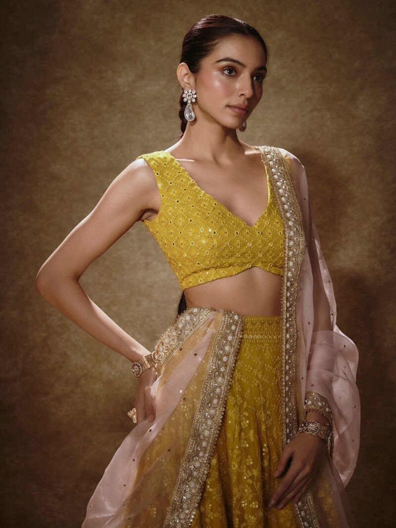 Renee Label Antara Embroidered Sequinned Ready to Wear Lehenga With Blouse & Dupatta - Image 2