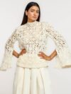 Women Self Design Slit Sleeve Top