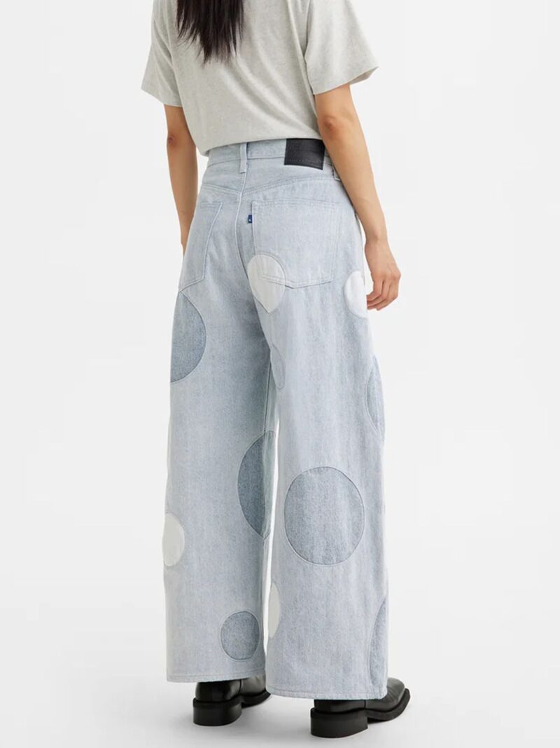Women Barrel Wide Leg High-Rise Pure Cotton Colourblocked Jeans - Image 2