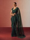 Geethika kanumilli Verdant Saree With Patchwork Blouse
