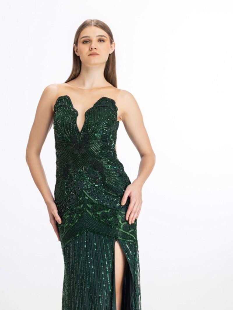 Embellished Off Shoulder Net Maxi Dress - Image 3