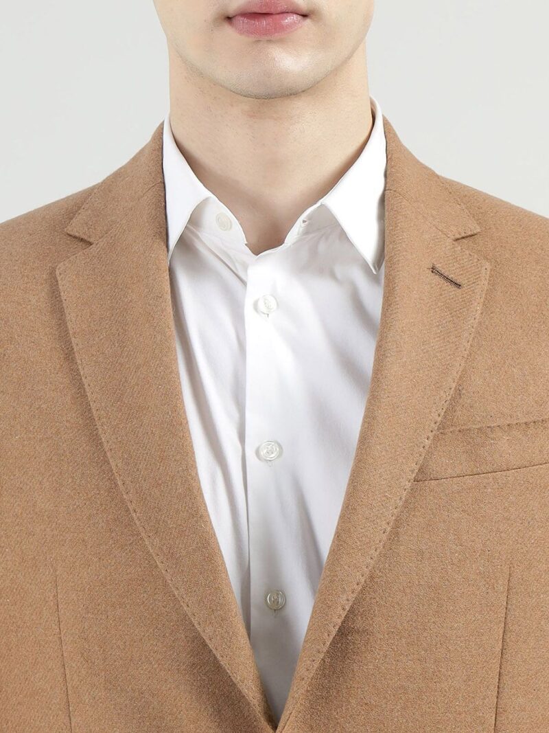 HACKETT LONDON Men Notched Lapel Woolen Twill Flannel Blazer - Image 3