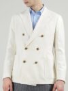 HACKETT LONDON Notched Lapel Structured Shoulder Slim-Fit Double Breasted Cotton Blazers