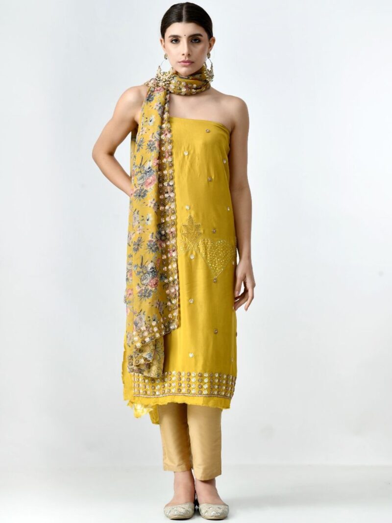 Embroidered Unstitched Dress Material