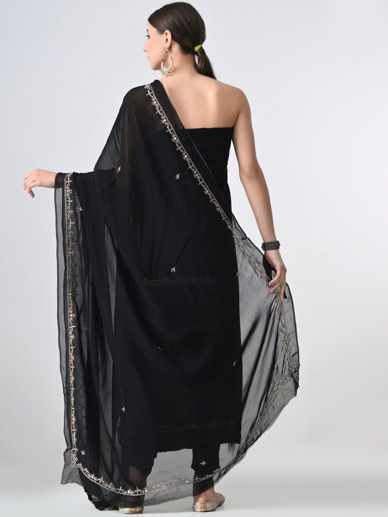 Embroidered Pure Silk Unstitched Dress Material - Image 3