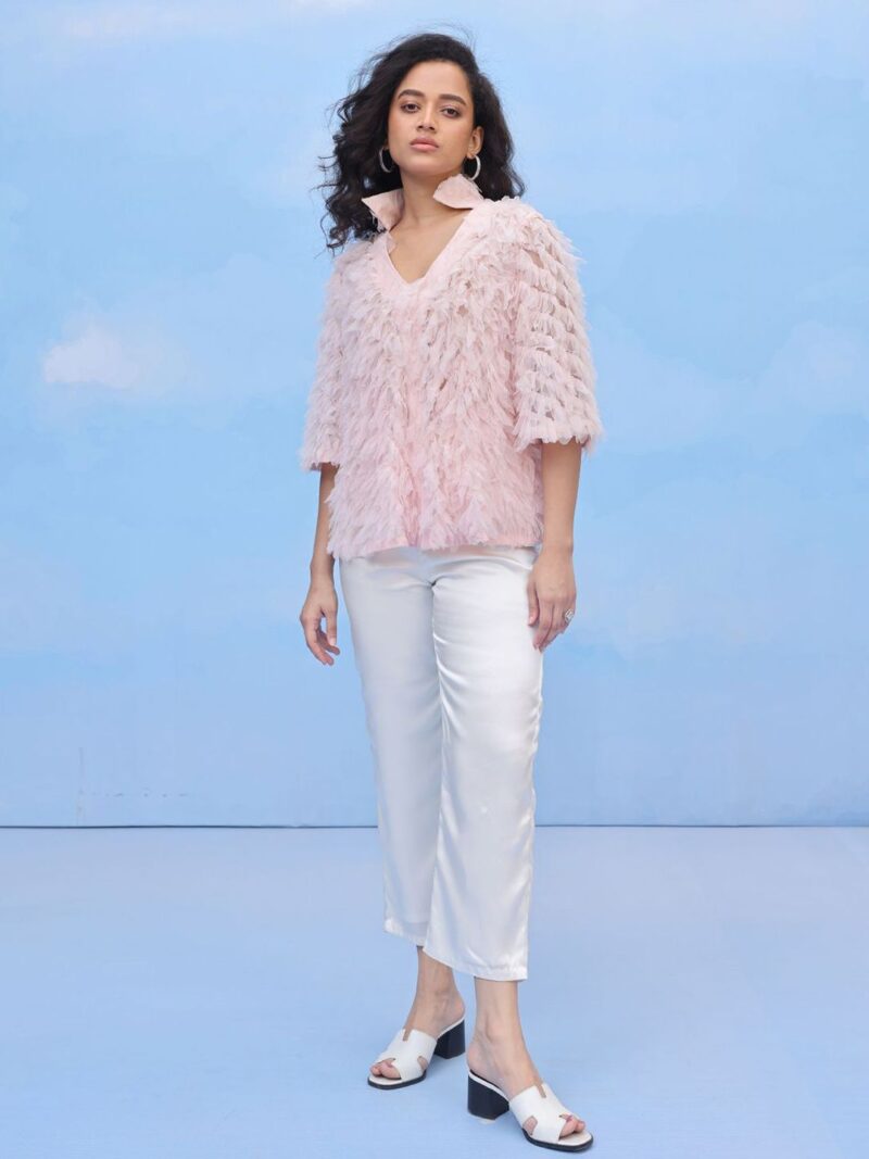 Women Premium Semi Sheer Oversized Shirt - Image 3