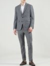 Men Striped Notched Lapel Woolen Open Front Blazers